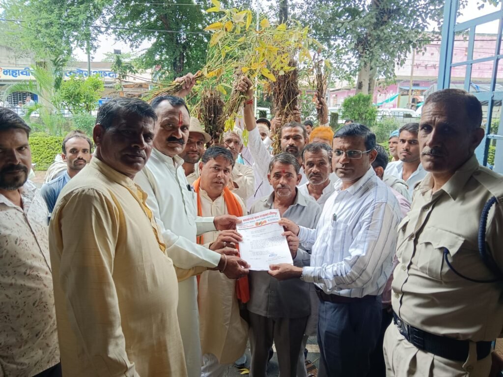 खराब हुई सोयाबीन की फसल का सर्वे कराने, वर्ष 23-24 की बीमा राशि की मांग