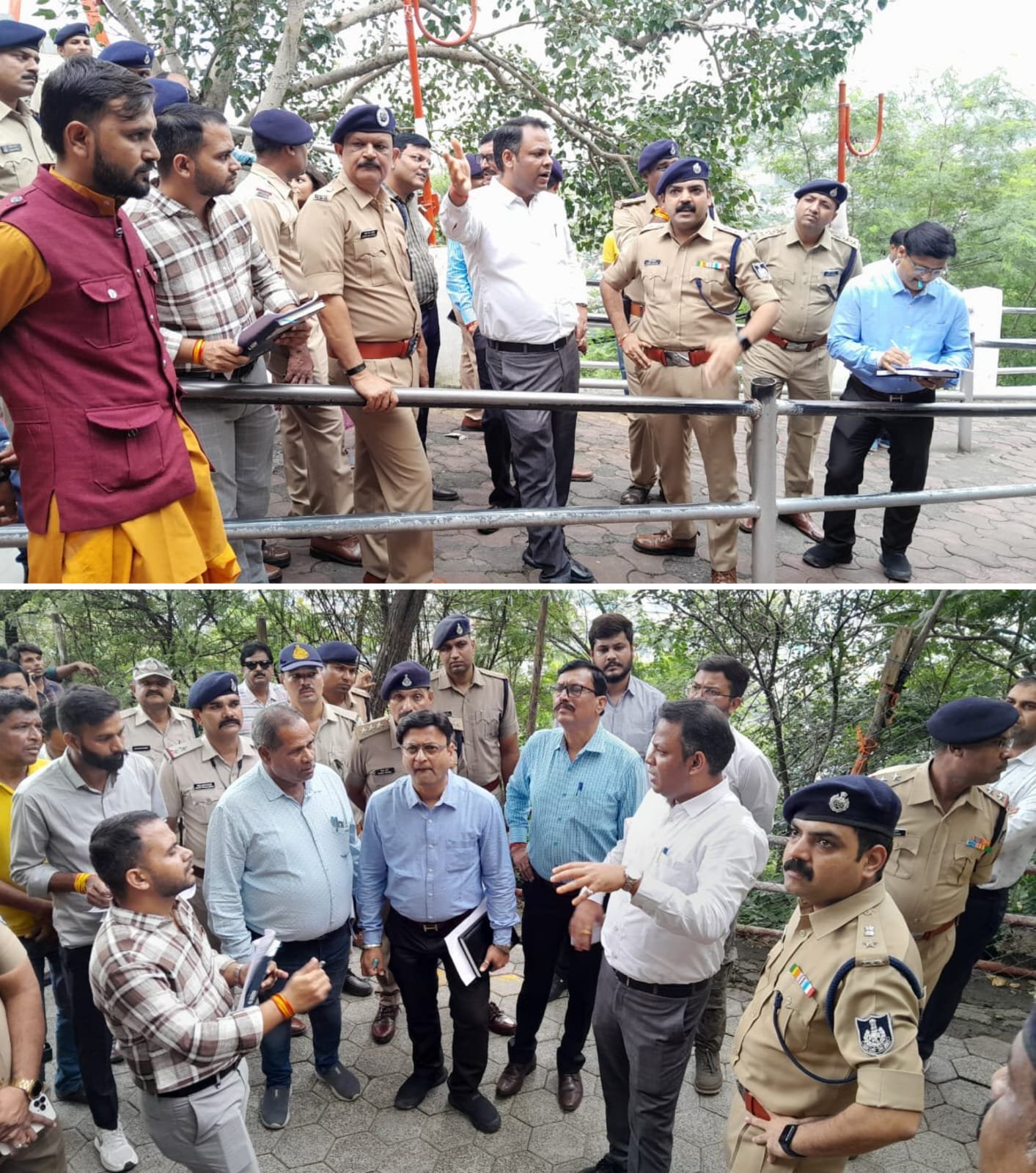 देवास। नवरात्रि पर्व पर देवास माताजी टेकरी पर आवश्‍यक व्‍यवस्‍था एवं तैयारियों को लेकर कलेक्टर और पुलिस अधीक्षक ने किया निरीक्षण।