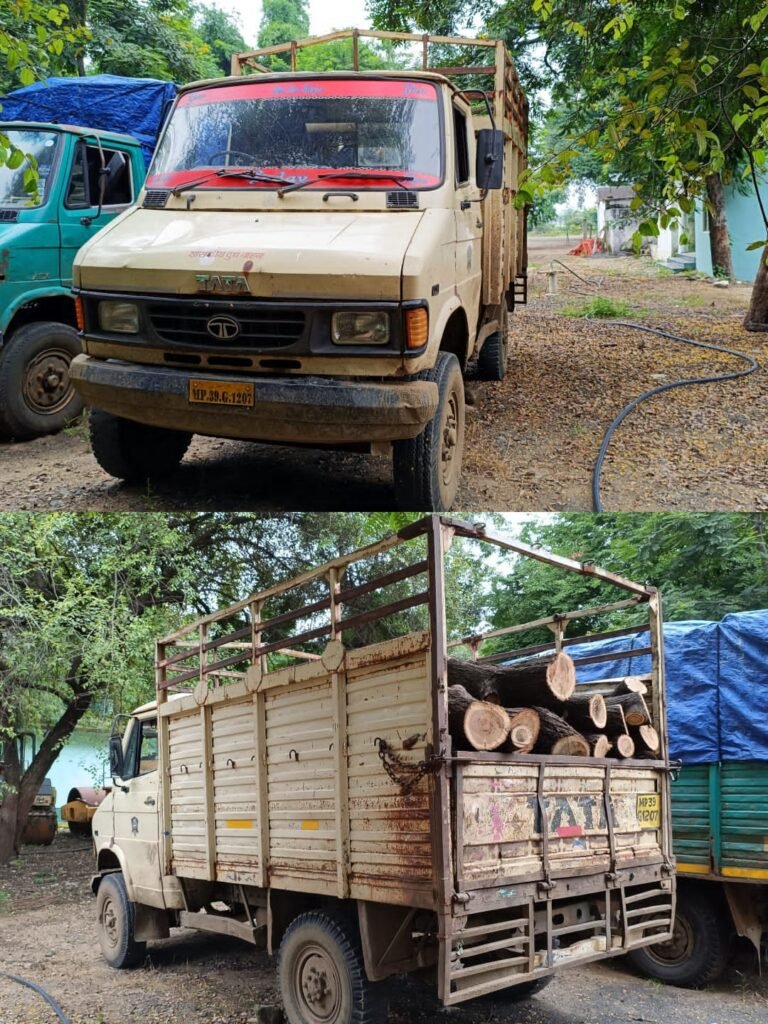 अवेध परिवहन करते लकड़ी माफिया पर की कार्यवाही।