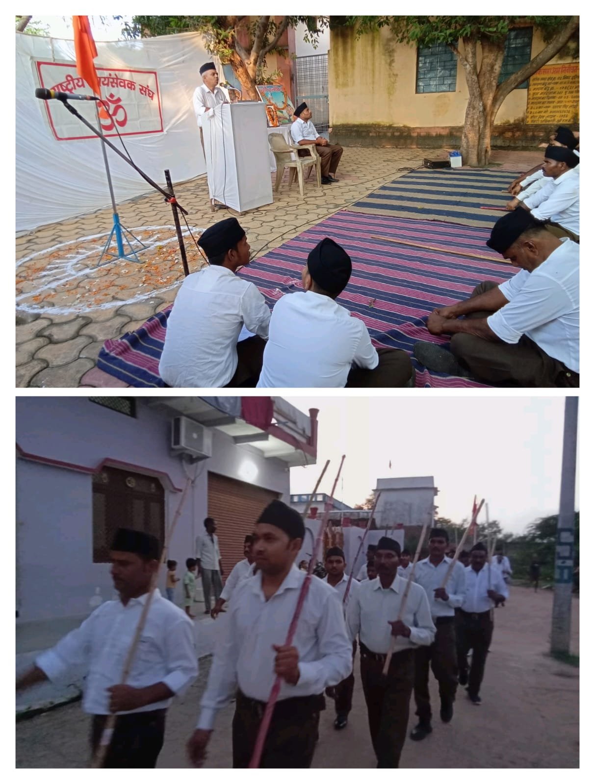 संघ शताब्दी वर्ष में आरएसएस का कामद में विजयादशमी उत्सव पर भव्य आयोजन, निकाला संचलन।