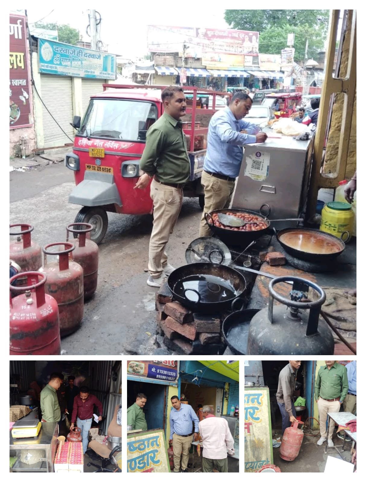 घरेलू गैस सिलेंडरों के अवैध उपयोग पर कार्रवाई, छह प्रतिष्ठानों से सिलेंडर जब्त।