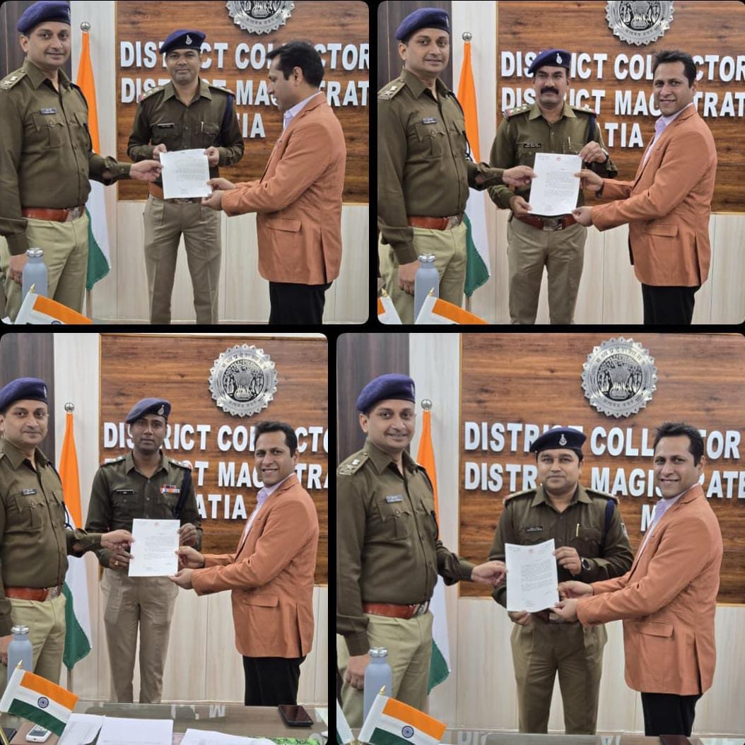 एसपी सूरज कुमार वर्मा के कुशल मार्ग दर्शन में इंदरगढ़ का उपद्रव शांत साहसिक पुलिस टीम का कलेक्टर ऑफिस में सम्मान।