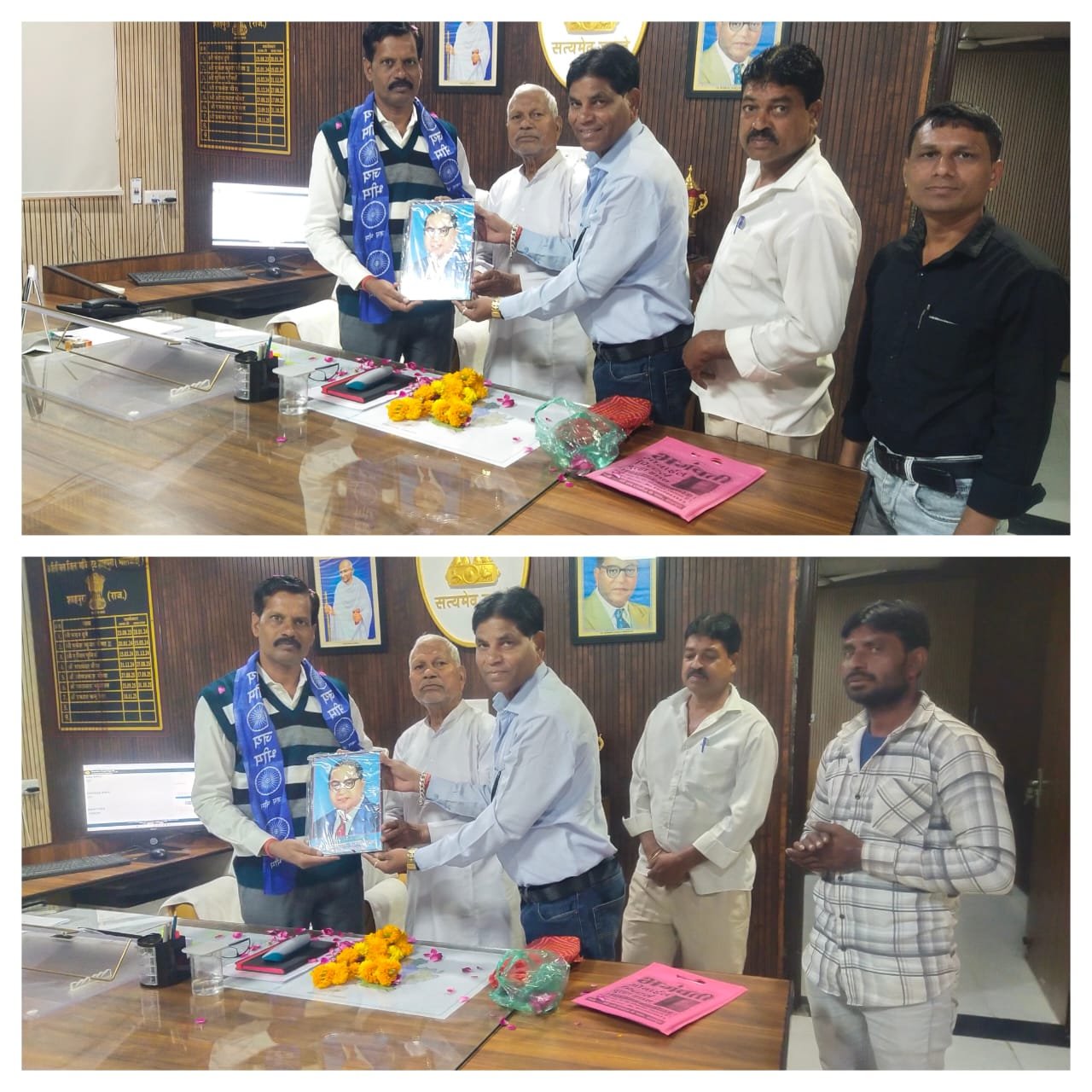 अम्बेडकर विचार मंच संस्थान की तरफ से अतिरिक्त कलेक्टर का किया स्वागत