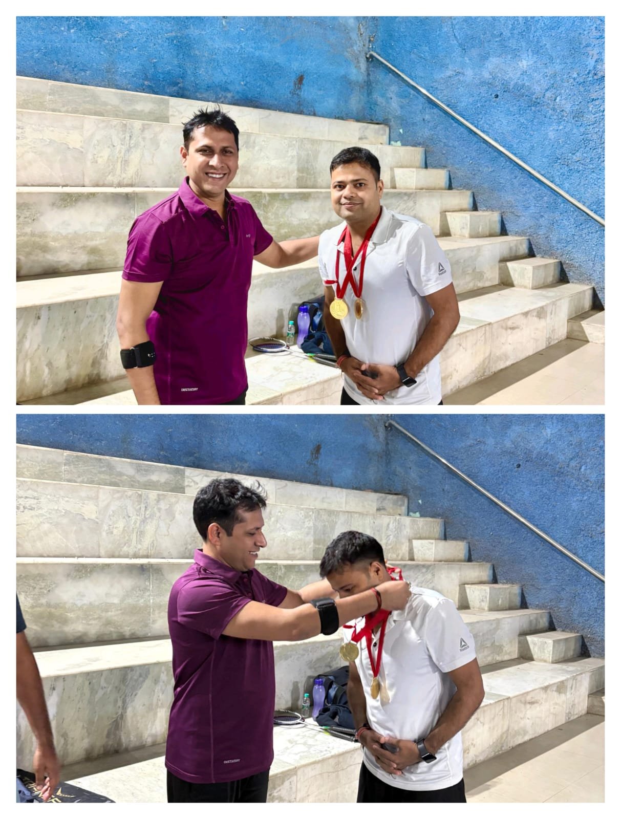 सीनियर बैडमिंटन खिलाड़ी का हुआ सम्मान।