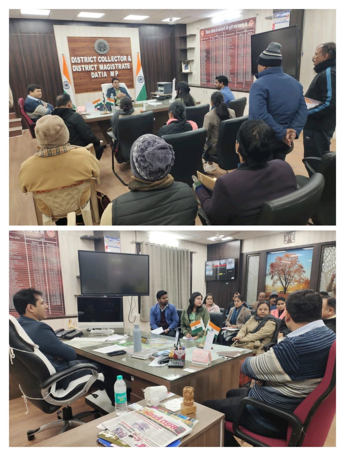 युवा दिवस पर होने वाले सामूहिक सूर्य नमस्कार कार्यक्रम की तैयारियों