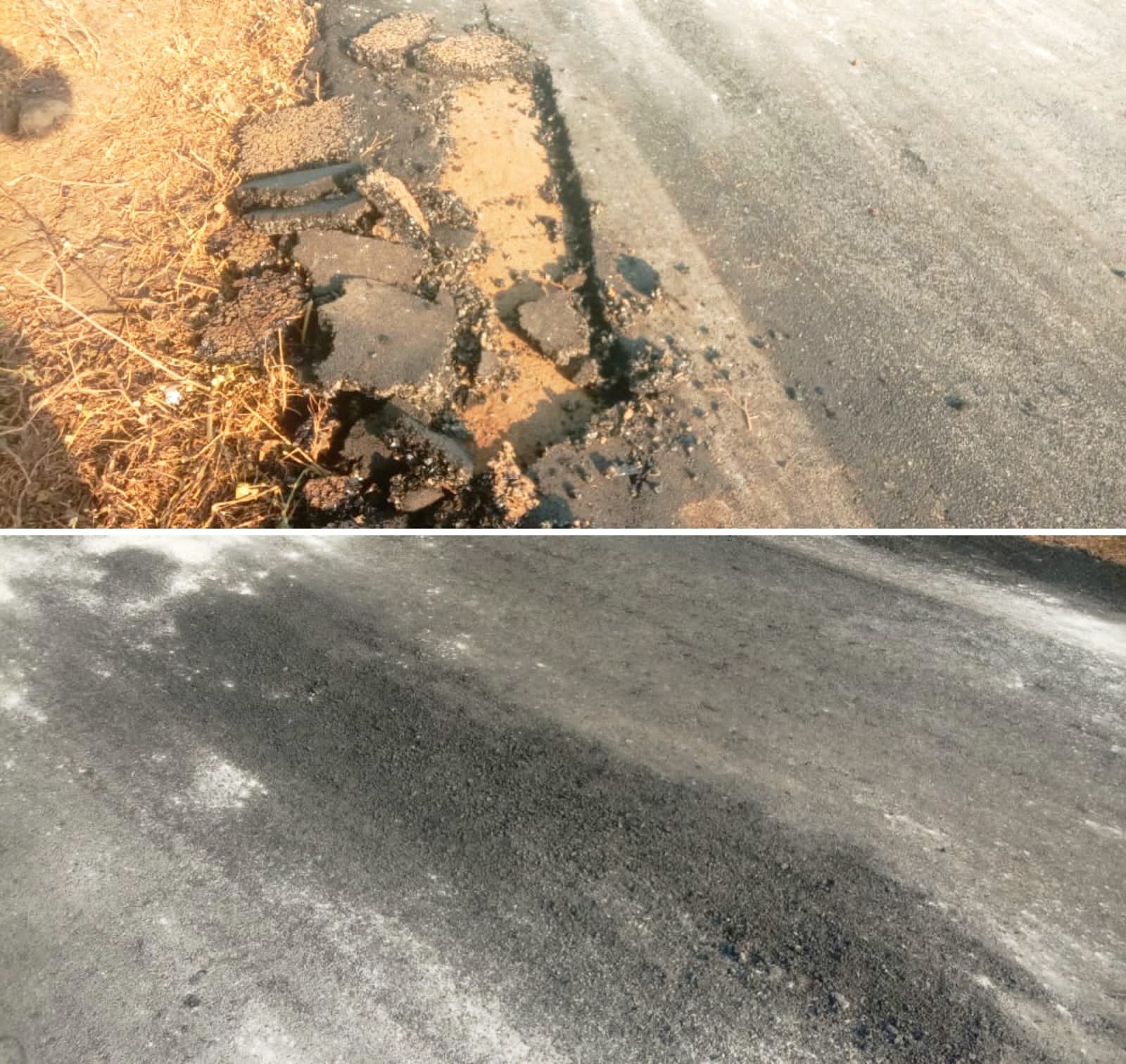 प्रधानमंत्री ग्रामीण सड़क एक दिन में उखड़ने लगी, ठेकेदार पर भागसरा के ग्रामीणों ने लगाए घटिया निर्माण के आरोप।