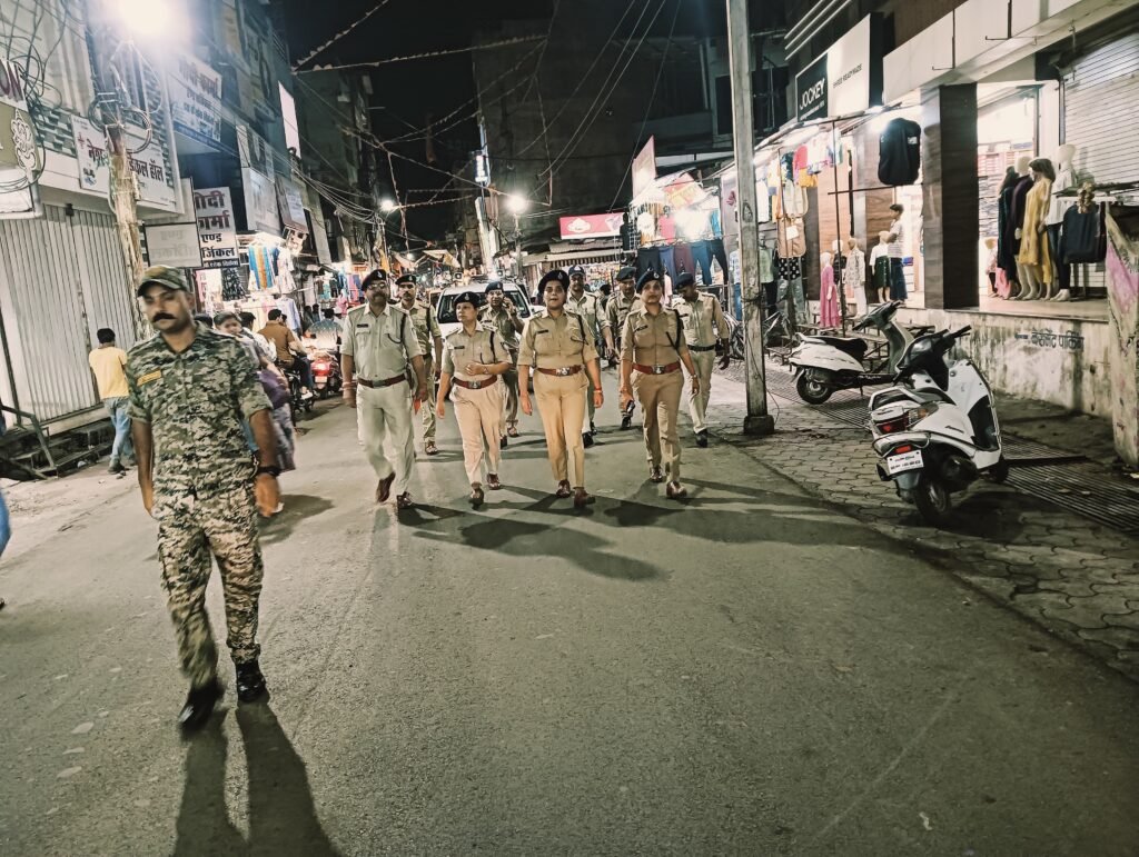 नवागत पुलिस अधीक्षक सीहोर महोदय ने किया सीहोर शहर का भ्रमण