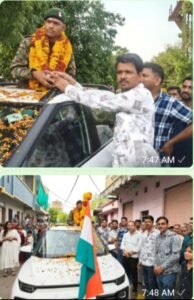राजगढ़। फौजी का ग्राम वासियों ने एवं ब्लॉक अध्यक्ष ने किया स्वागत l