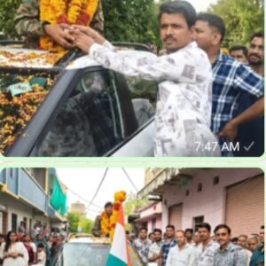 राजगढ़। फौजी का ग्राम वासियों ने एवं ब्लॉक अध्यक्ष ने किया स्वागत l