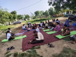 भीलवाड़ा। पी ई ई ओ लेवल पर मनाया गया 12 वाँ अंतरराष्ट्रीय योग दिवस