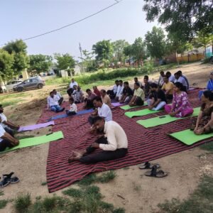 भीलवाड़ा। पी ई ई ओ लेवल पर मनाया गया 12 वाँ अंतरराष्ट्रीय योग दिवस