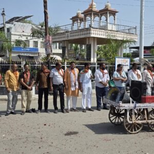 भीलवाड़ा। भाजपा नगर मंडल ने महेश नवमी की शोभा यात्रा पुष्प वर्षा कर किया स्वागत