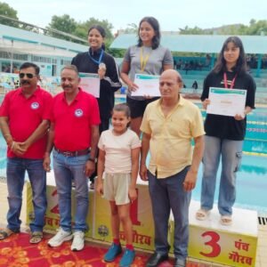 भीलवाड़ा के तैराकों की शानदार शुरुआत, पहले दिन जीते 10 पदकस्वस्ति कंवर ने 1500 मीटर फ्री स्टाइल में रजत जीतकर खोला जिले का खाता, मिष्ठी ने दिलाया स्वर्ण