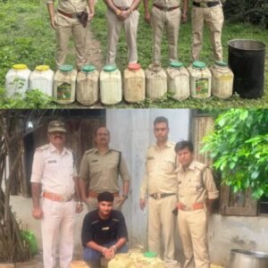आबकारी विभाग की बड़ी कार्रवाई, 4.83 लाख रुपये की अवैध शराब व महुआ लाहन जब्त