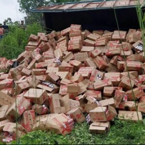 झारखंड। गोला में बियर से लदा एलपी ट्रक पलटा, चालक बाल-बाल बचा;
