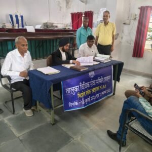 शाहपुरा में लंबित प्रकरणों को सोहार्दपूर्ण निस्तारण हेतु लोक अदालत का आयोजन किया गया