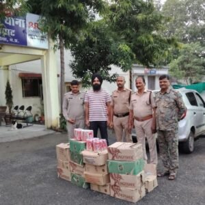 थाना गोराघाट पुलिस ने बिना नंबर की ऑल्टो कार से करीबन 96 हजार रुपये कीमती अवैध शराब जब्त की